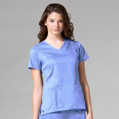 Pintuck Mock Wrap Top