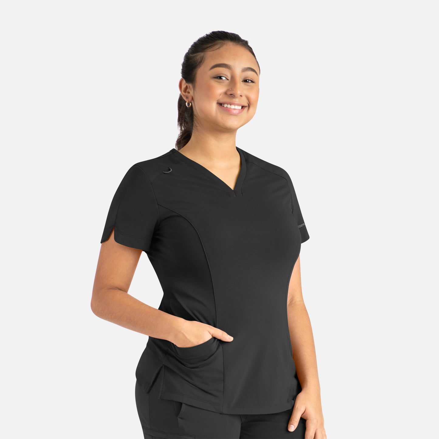 Women's Curved V-Neck Top