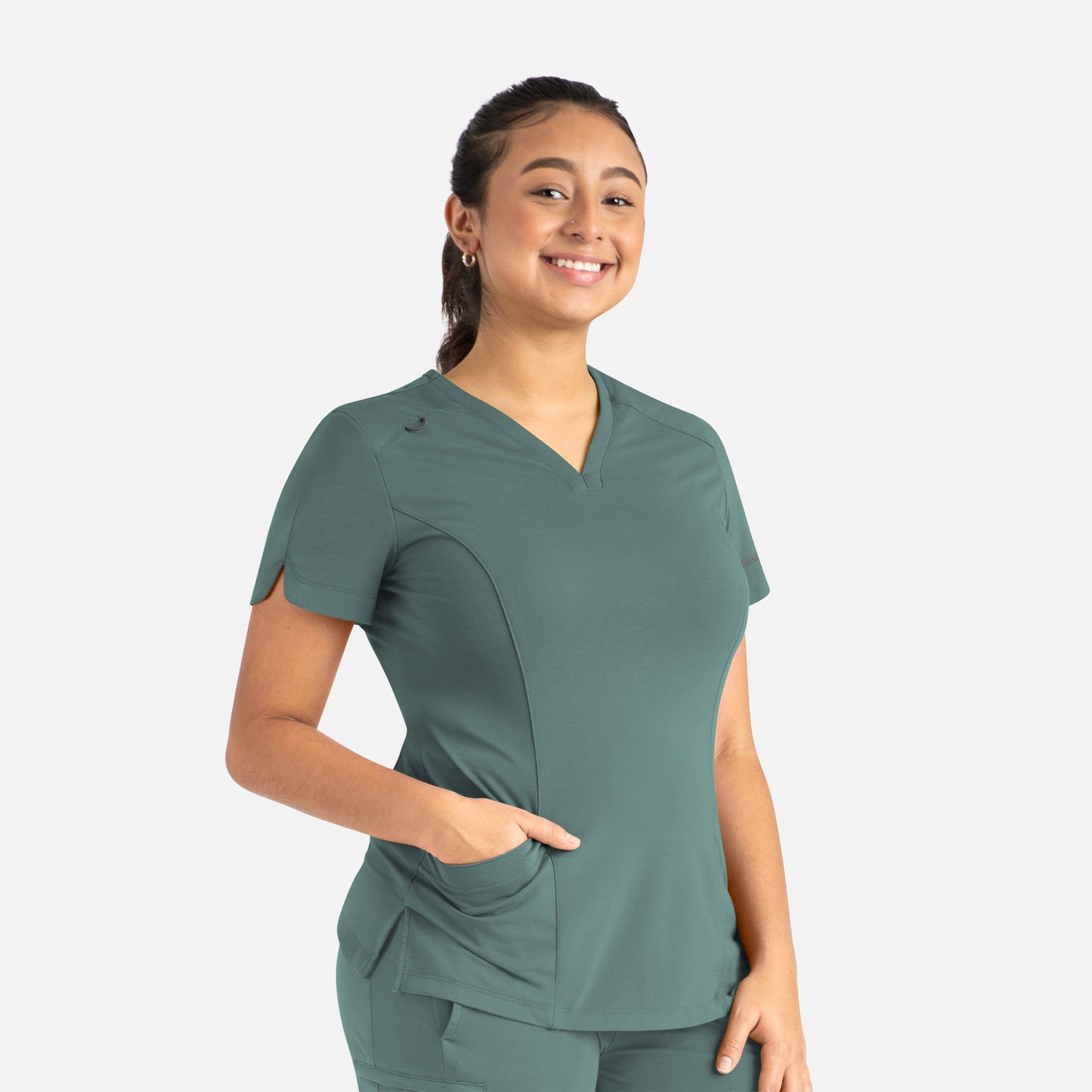 Women's Curved V-Neck Top