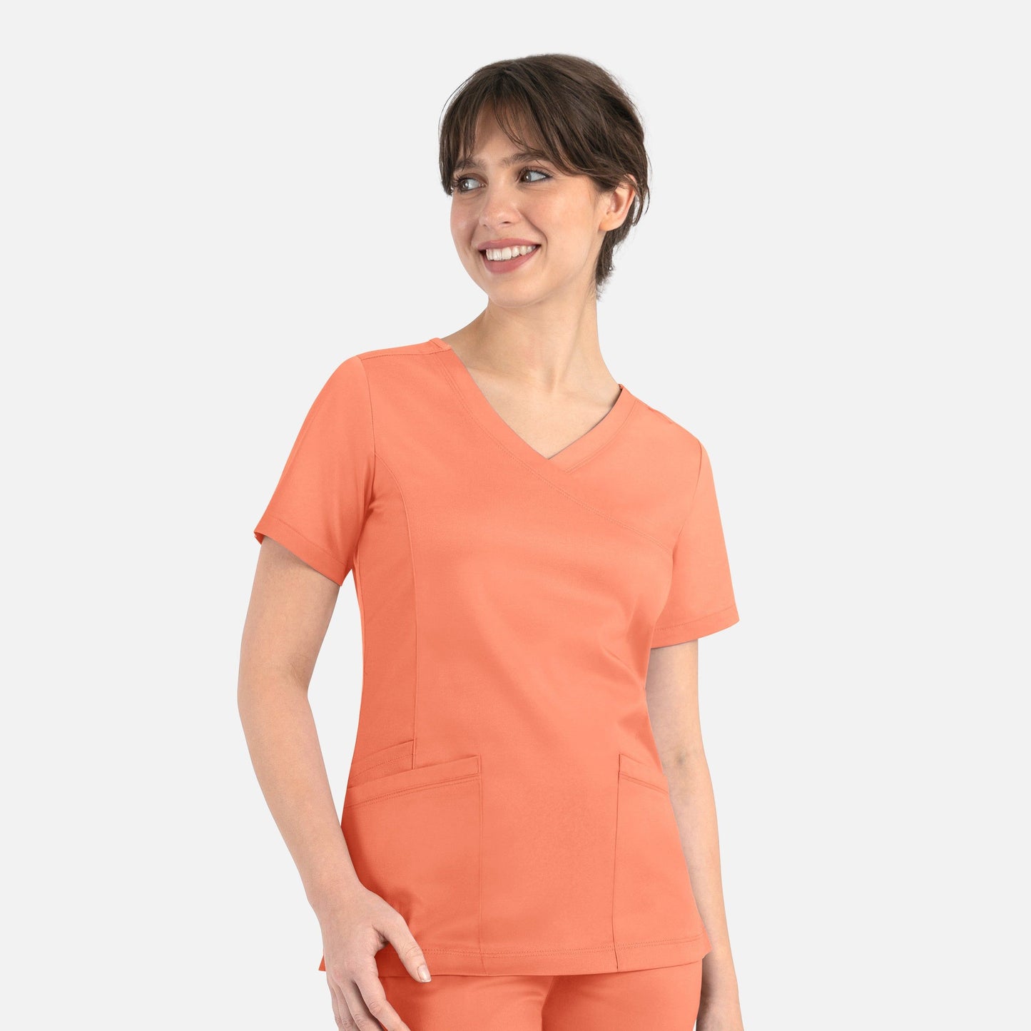 Women's Curved Mock Wrap Top