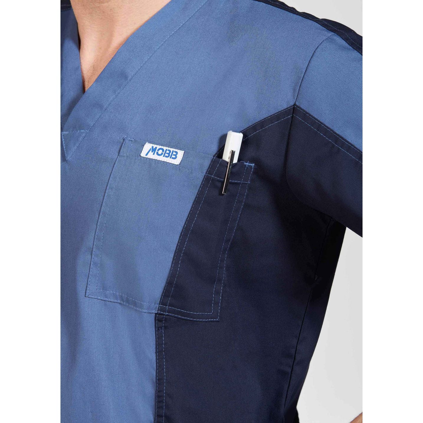 Men's Two Tone Scrub Set With 8 Pockets