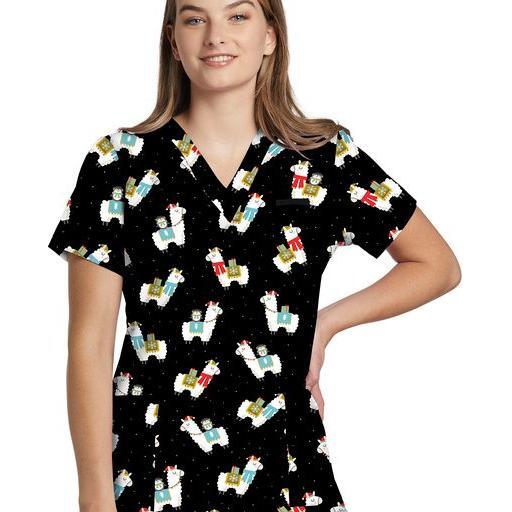 618 V-Neck Print WhiteCross Top SALE