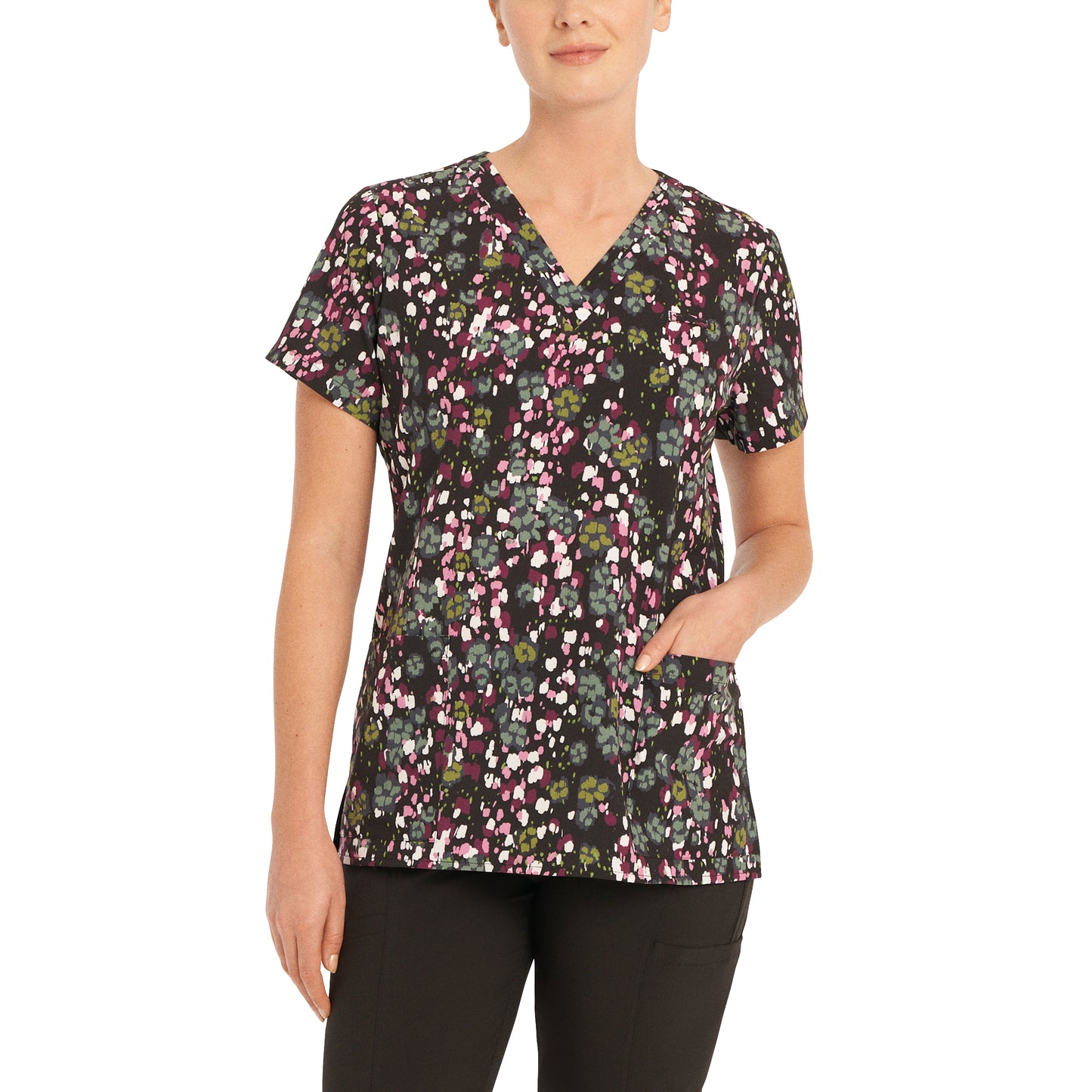 618 V-Neck Print WhiteCross Top SALE