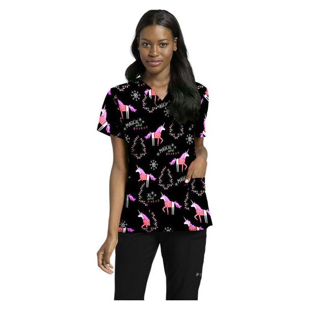 618 V-Neck Print WhiteCross Top SALE