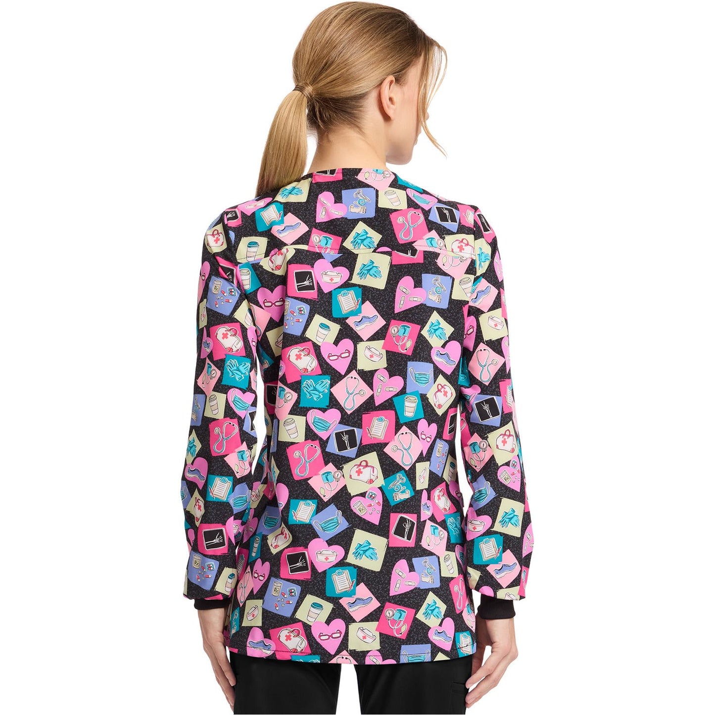 Snap Front Print Warm-up Jacket