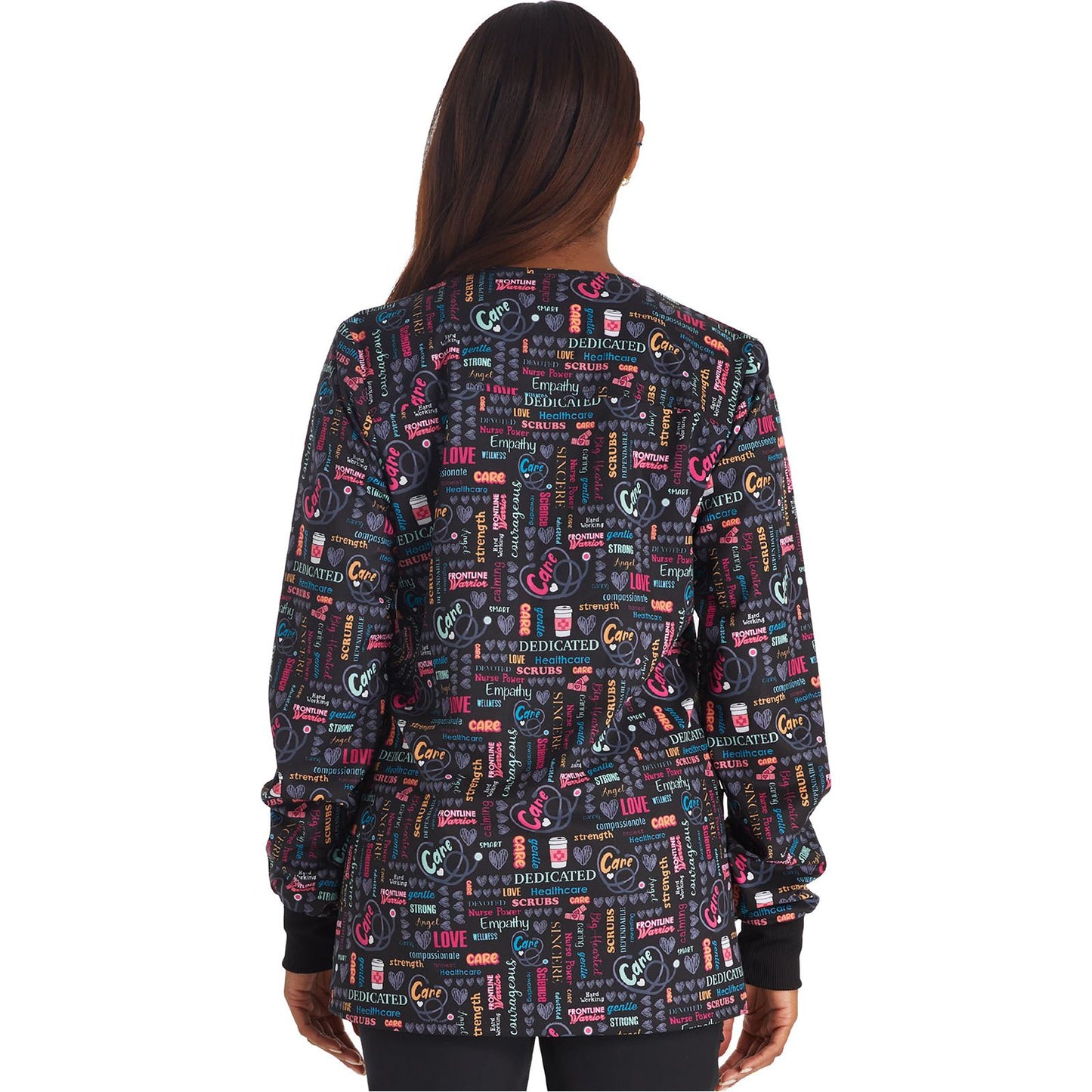 Snap Front Print Warm-up Jacket