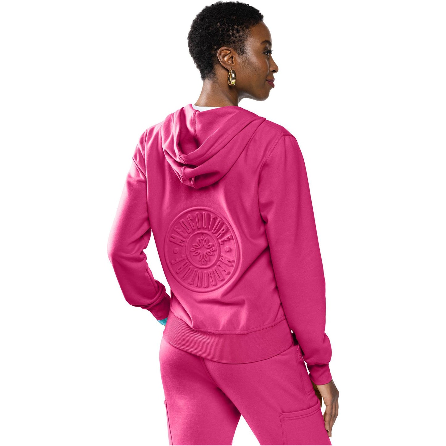 Fleece Zip Front Logo Hoodie