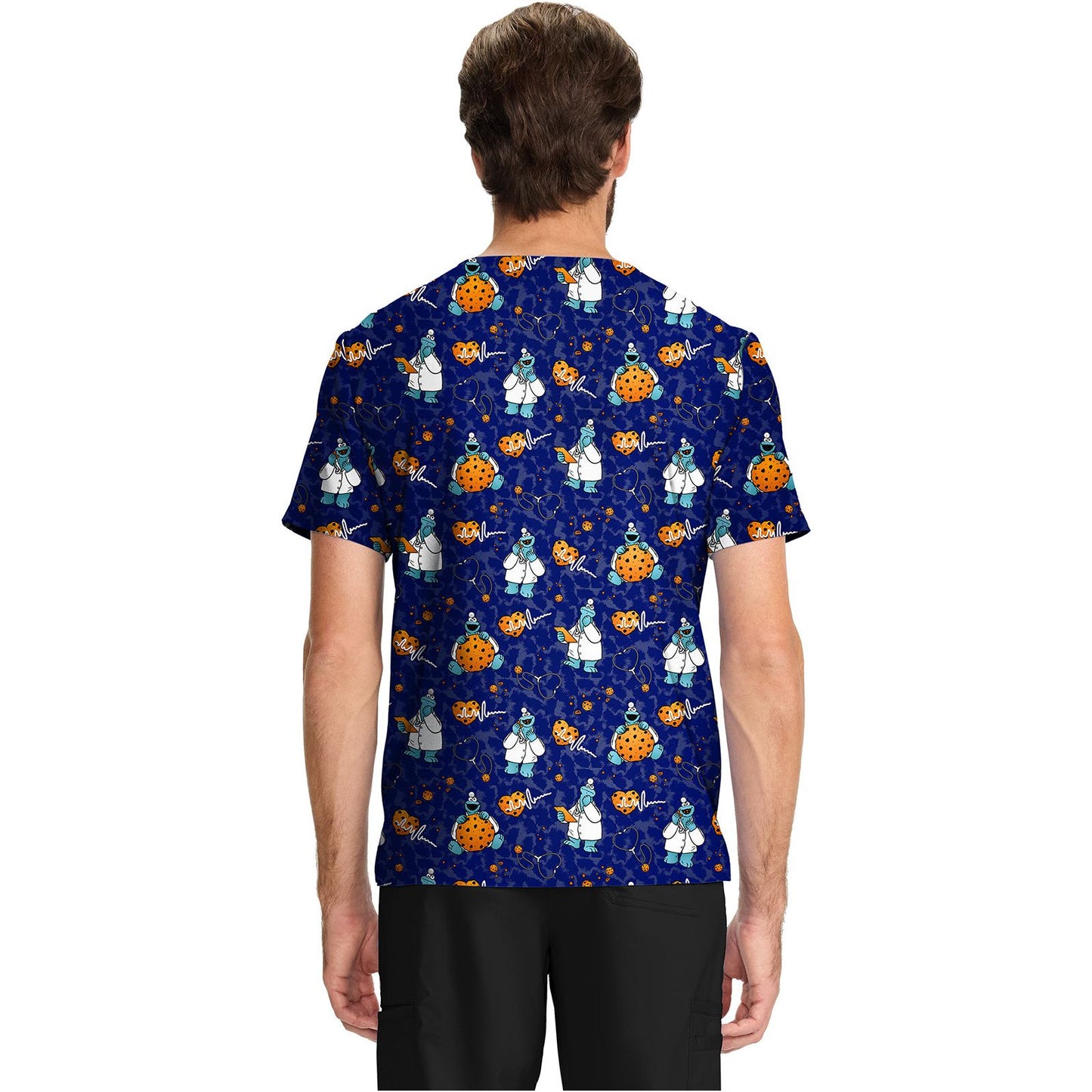 Unisex V-Neck Print Top