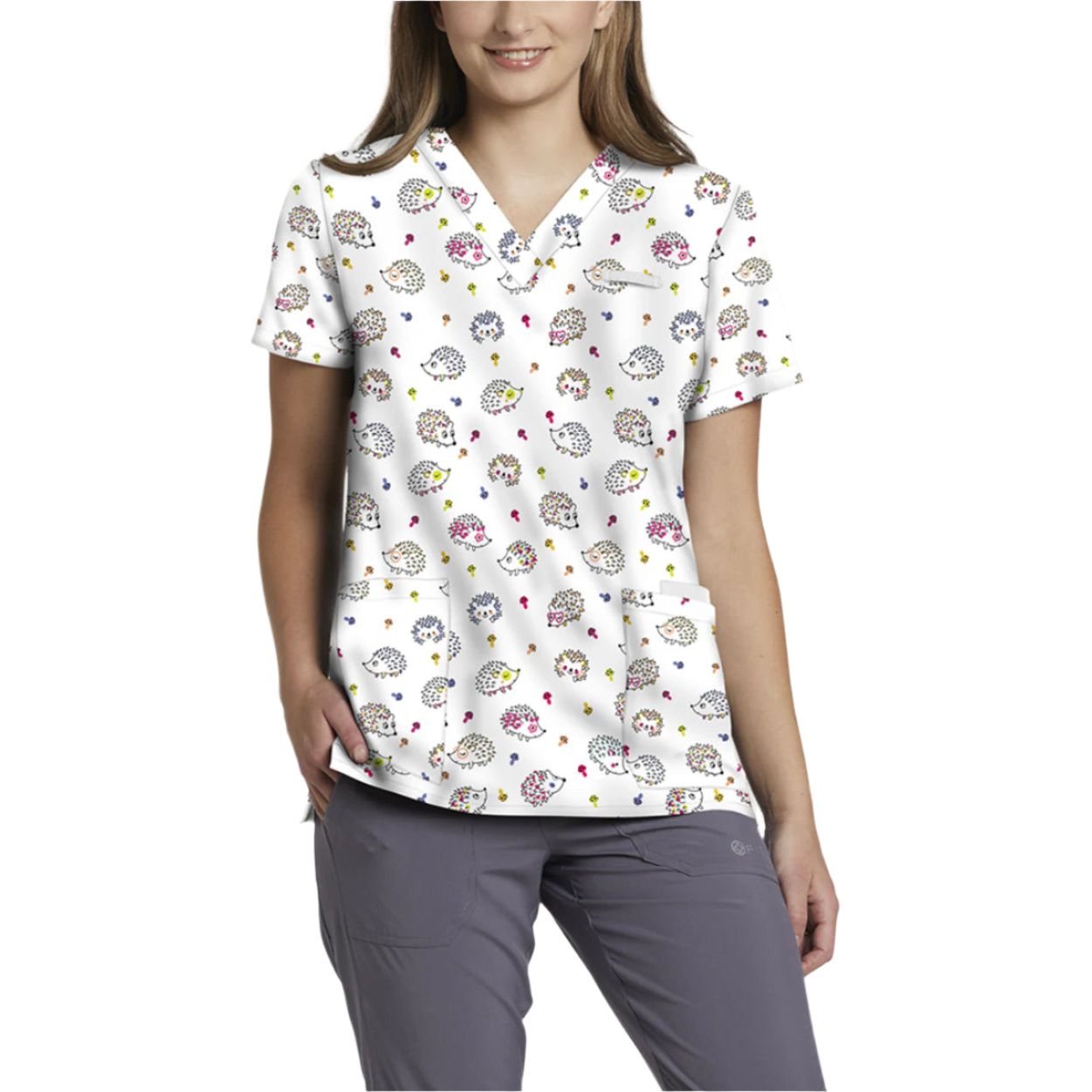 618 V-Neck Print WhiteCross Top