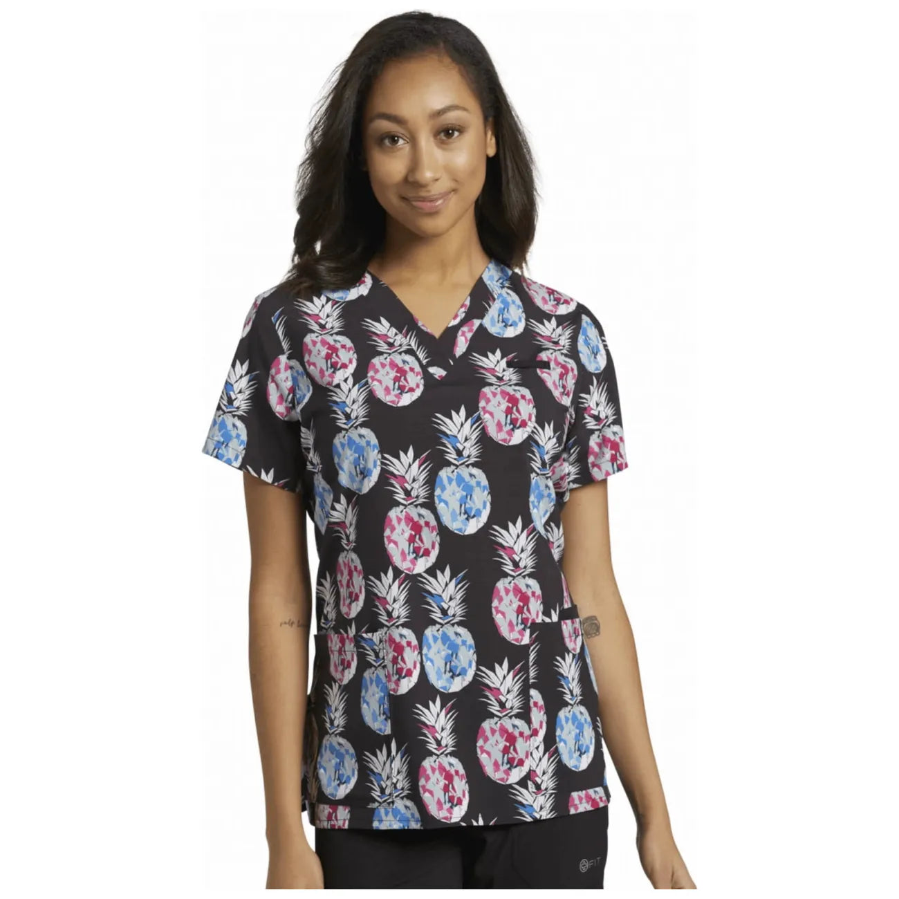 618 V-Neck Print WhiteCross Top SALE