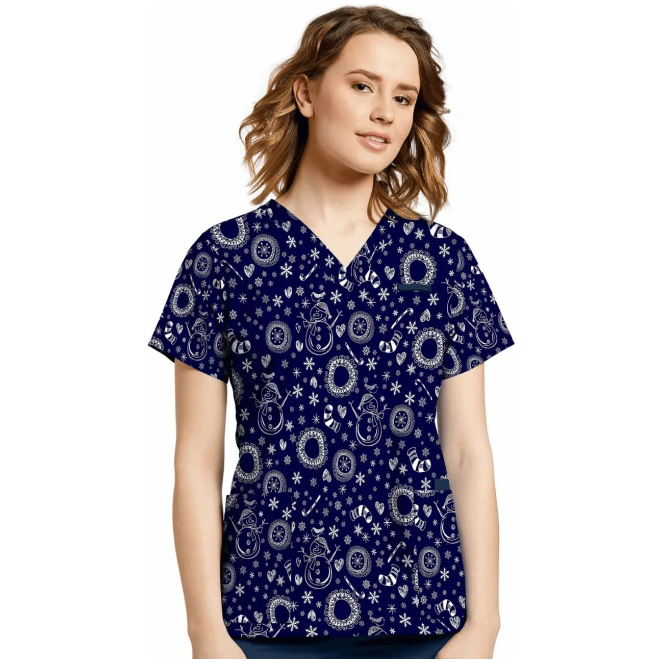 618 V-Neck Print WhiteCross Top SALE