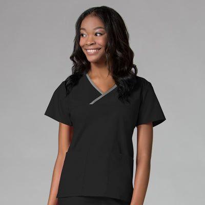 Women's Contrast Mock Wrap Top