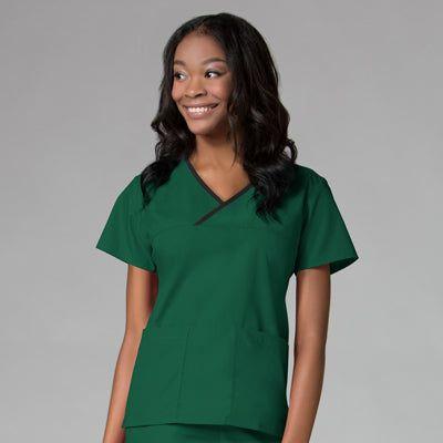 Women's Contrast Mock Wrap Top