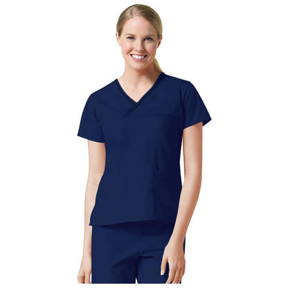 Women's Contrast Mock Wrap Top