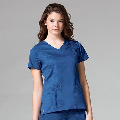 Pintuck Mock Wrap Top