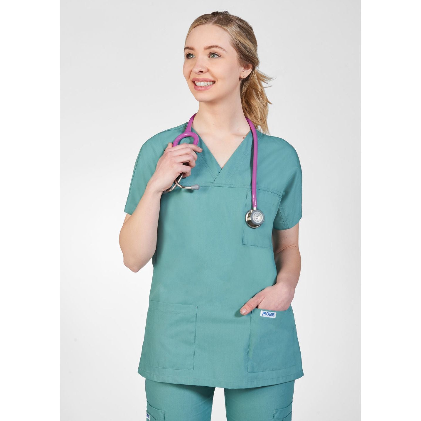 MOBB 3 Pocket V-Neck Scrub Top