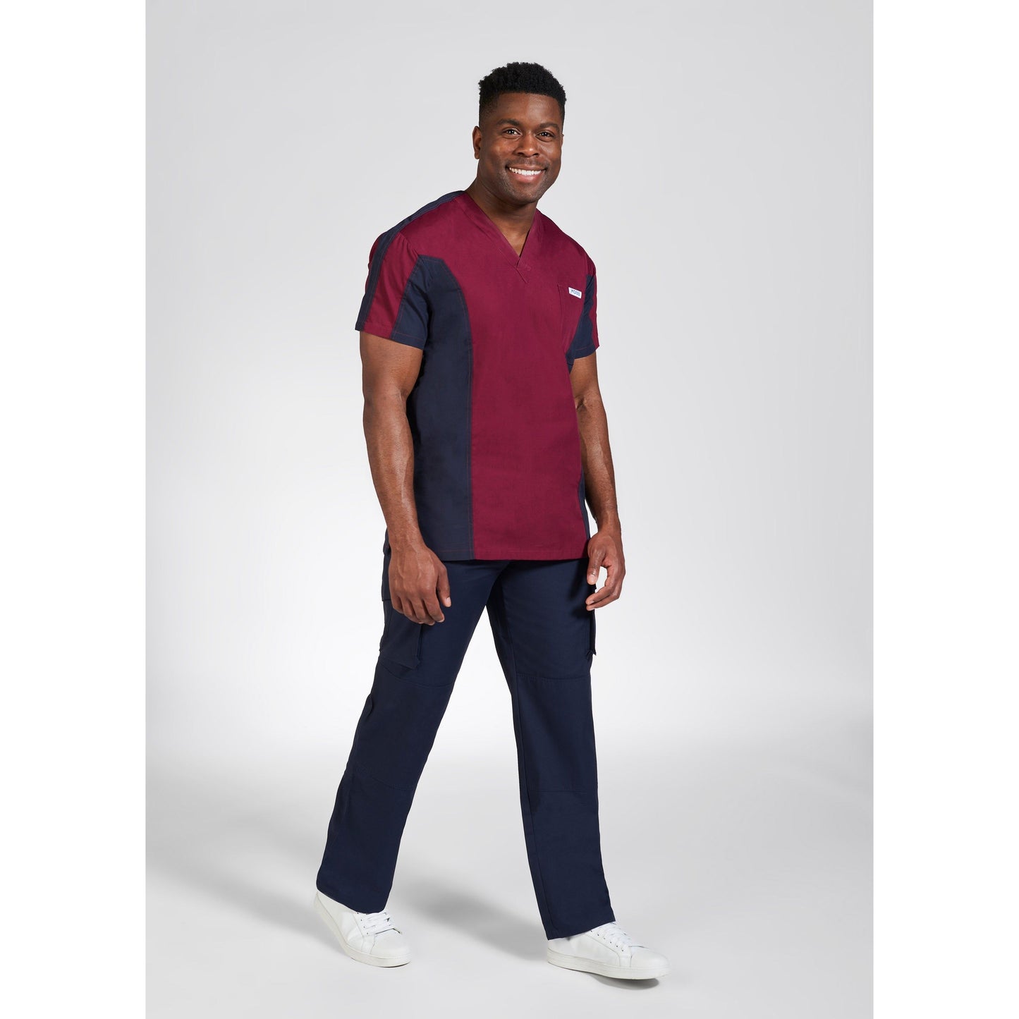 Men's Two Tone Scrub Set With 8 Pockets