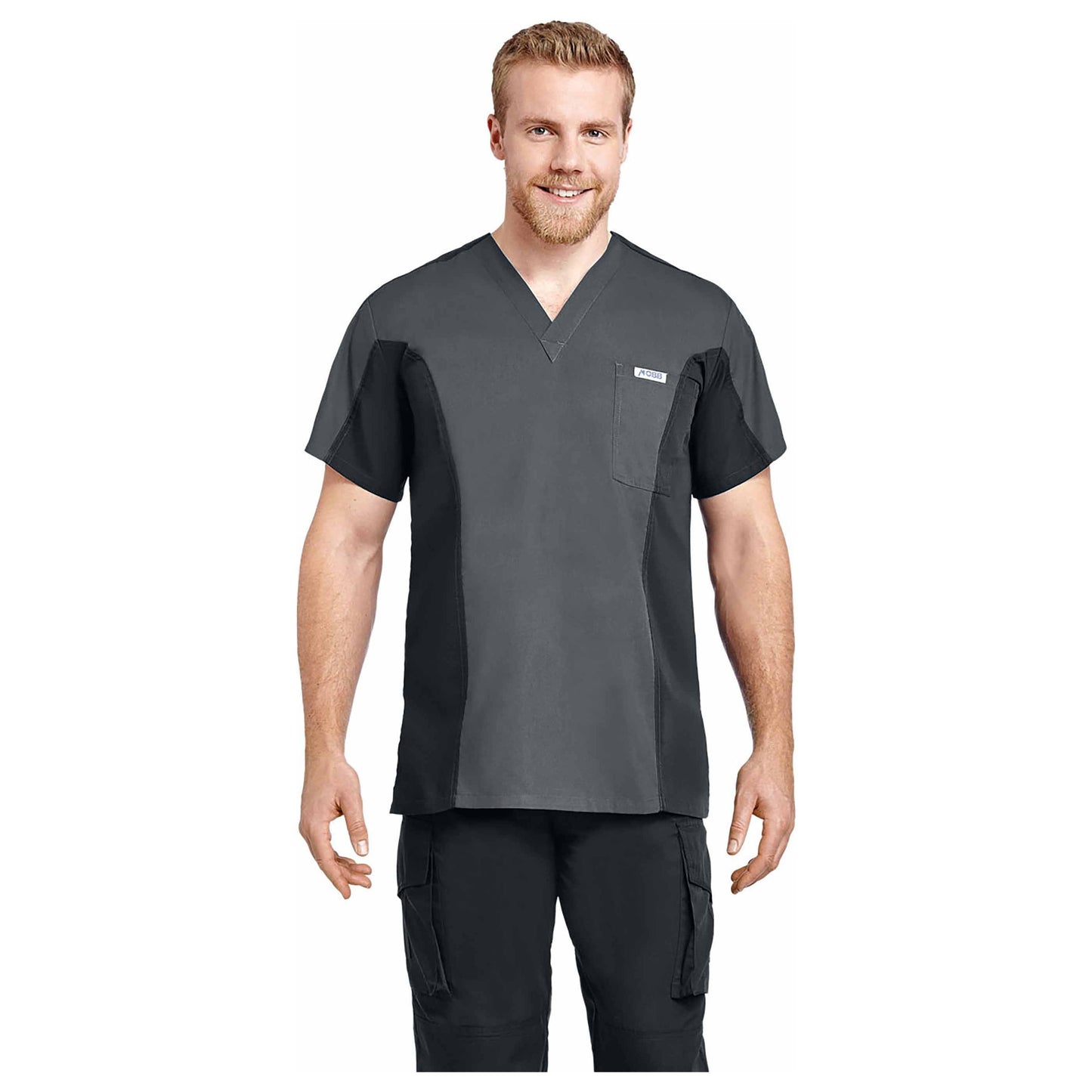 Men's Two Tone Scrub Set With 8 Pockets