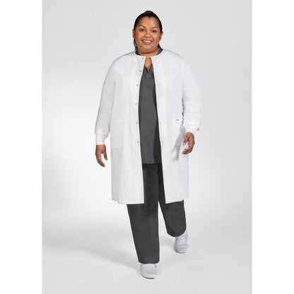 MOBB Full Length Unisex Snap Lab Coat With Knitted Cuffs