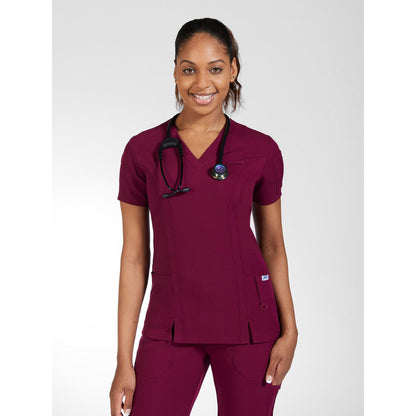 V-Neck Solid Color Scrub Top The Cathy