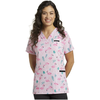 V-Neck Print Scrub Top by WhiteCross SALE
