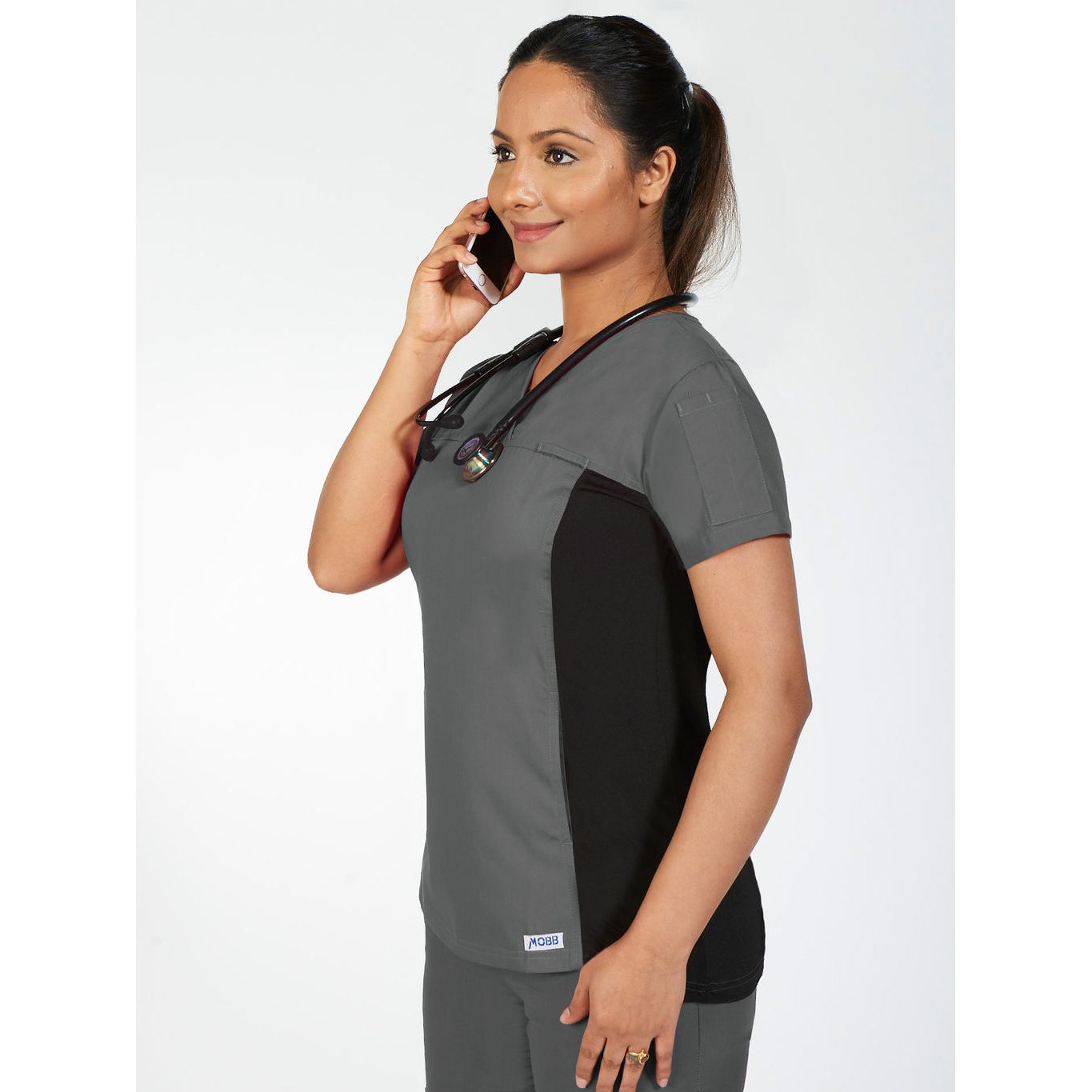 MOBB Flexi Stretchy Sides V-Neck Scrub Top