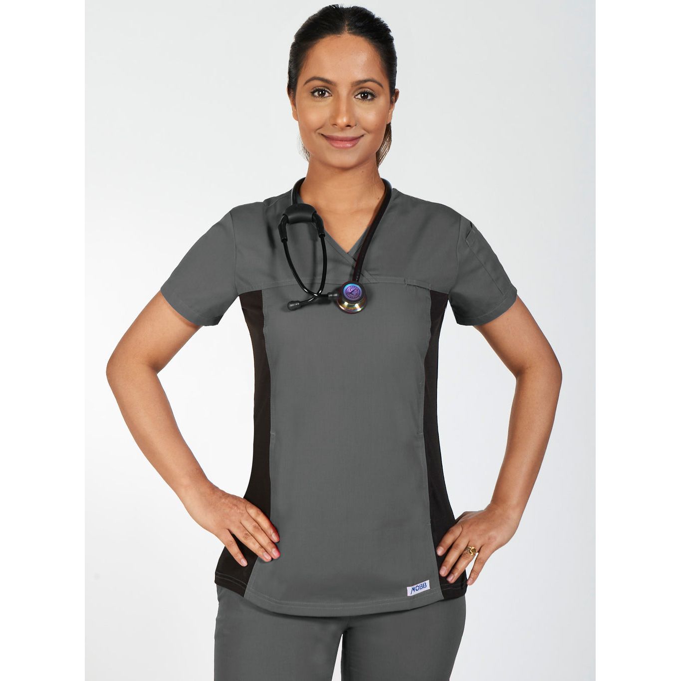 MOBB Flexi Stretchy Sides V-Neck Scrub Top