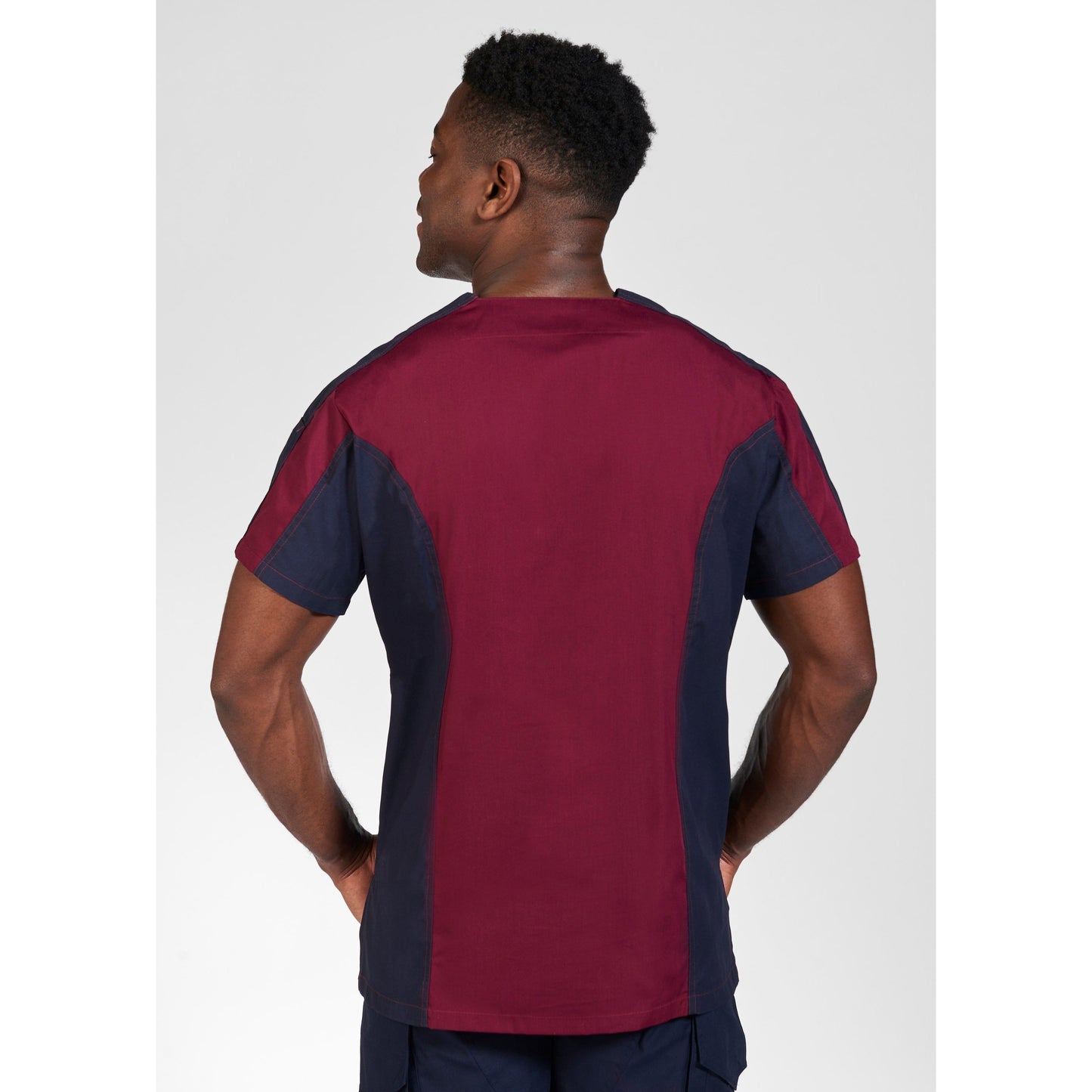 Men's Two Tone Scrub Set With 8 Pockets