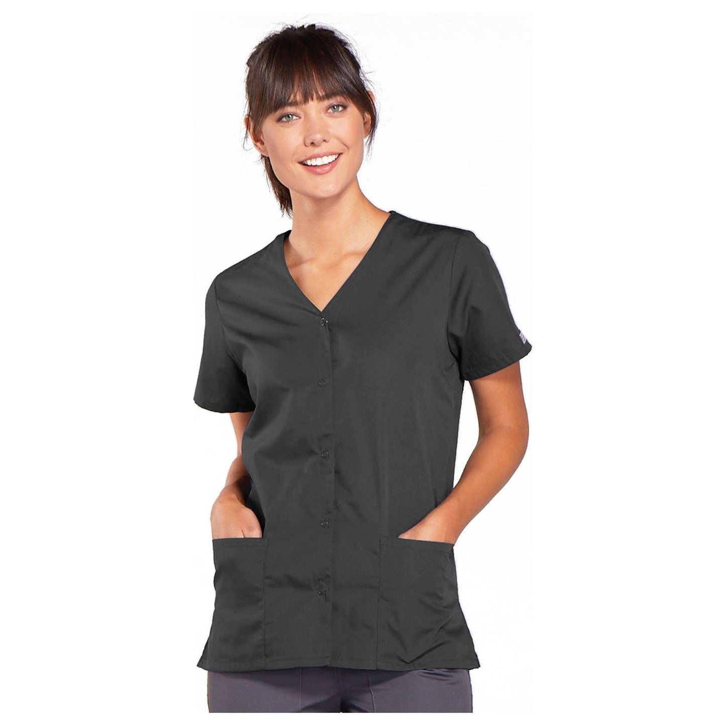 Snap Front V-Neck Top