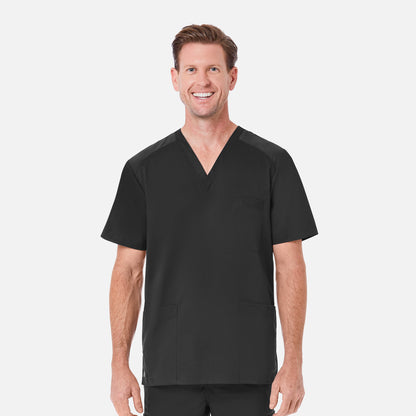 Men's Mesh Panel 3-Pocket V-Neck Top