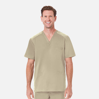 Men's Mesh Panel 3-Pocket V-Neck Top