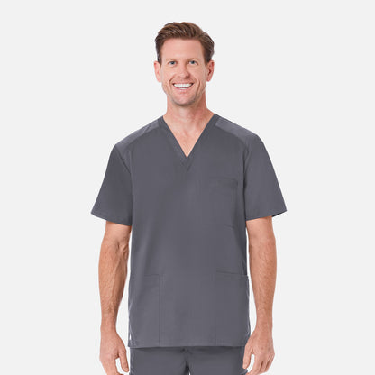 Men's Mesh Panel 3-Pocket V-Neck Top