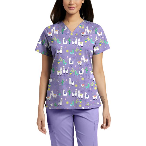 618 V-Neck Print WhiteCross Top SALE