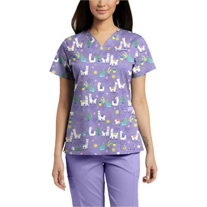 618 V-Neck Print WhiteCross Top SALE