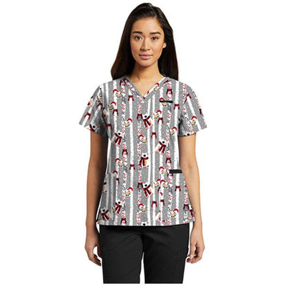 V-Neck Print WhiteCross Top SALE