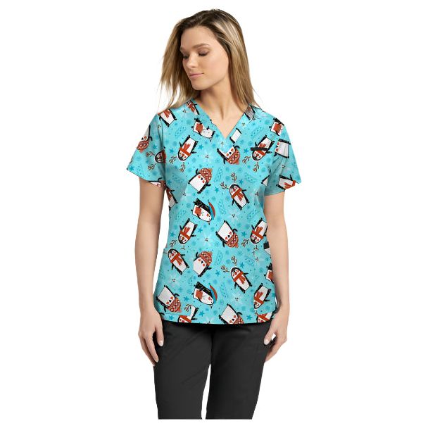 V-Neck Print WhiteCross Top SALE