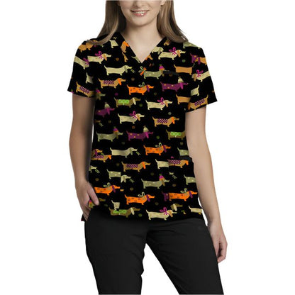 618 V-Neck Print WhiteCross Top SALE