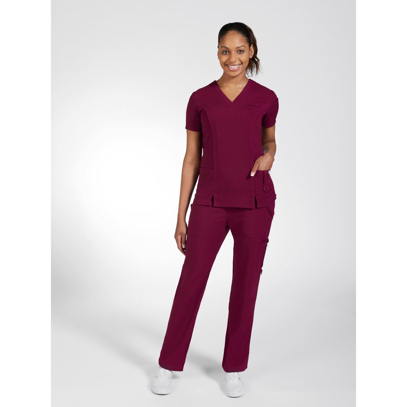 V-Neck Solid Color Scrub Top The Cathy
