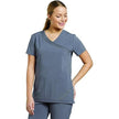 Scrub Mock Wrap Solid Top WhiteCross Fit