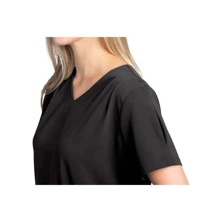 Solid Scrub Top by Marvella Pleated Shoulder SALE