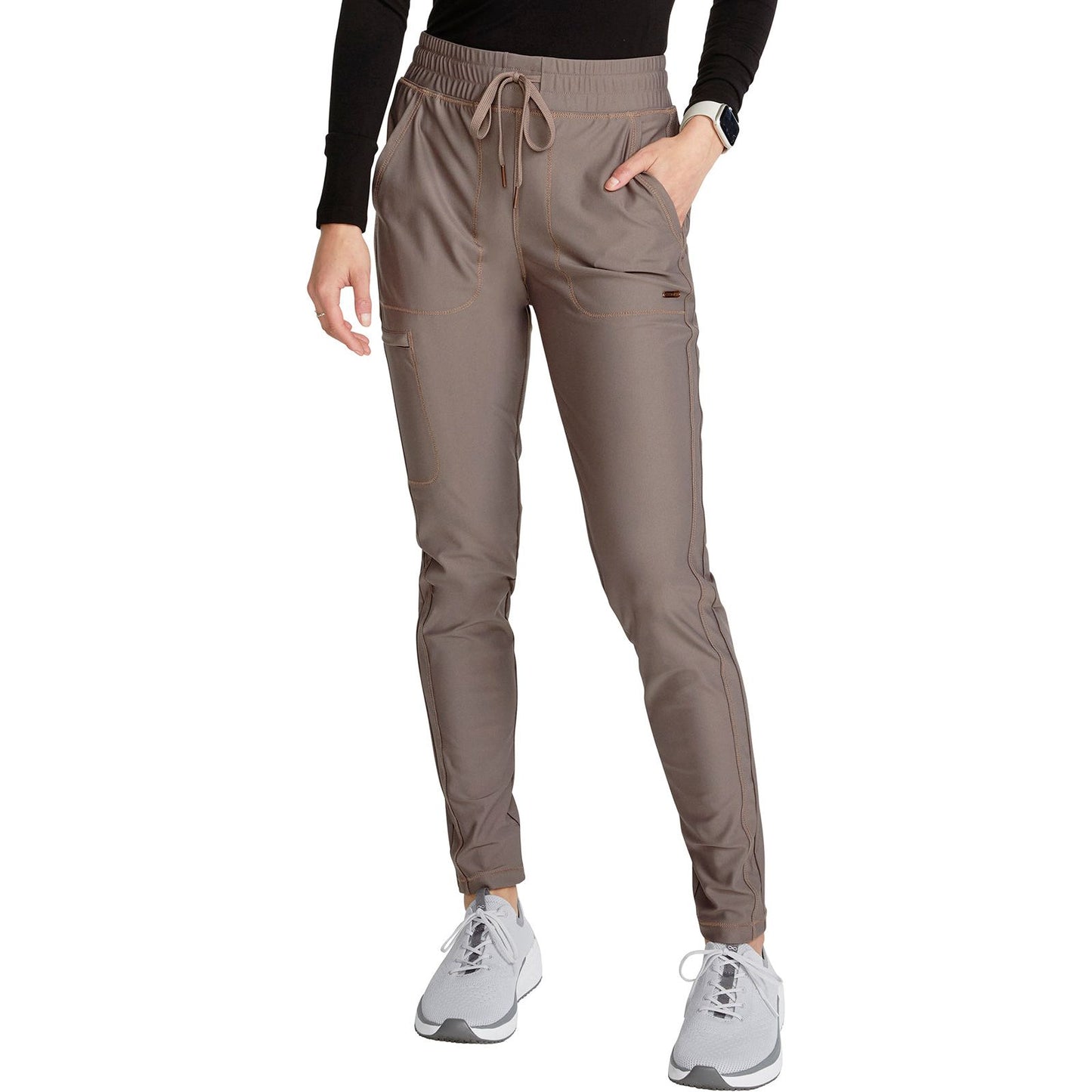 Mid Rise Tapered Leg Drawstring Pant