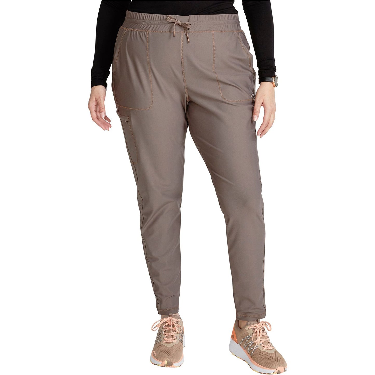 Mid Rise Tapered Leg Drawstring Pant