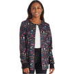 Snap Front Print Warm-up Jacket