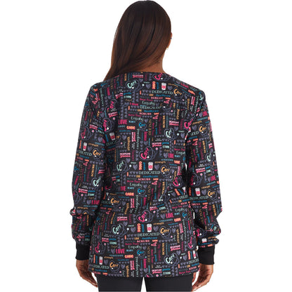 Snap Front Print Warm-up Jacket