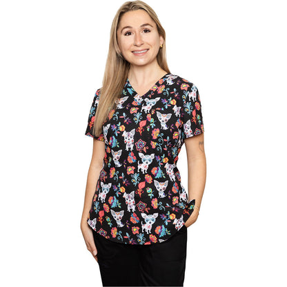 V-Neck Tuckable Print Top