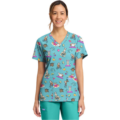 Women's Print V-Neck Top