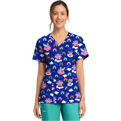 Women's Print V-Neck Top