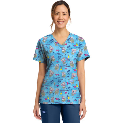 Women's Print V-Neck Top