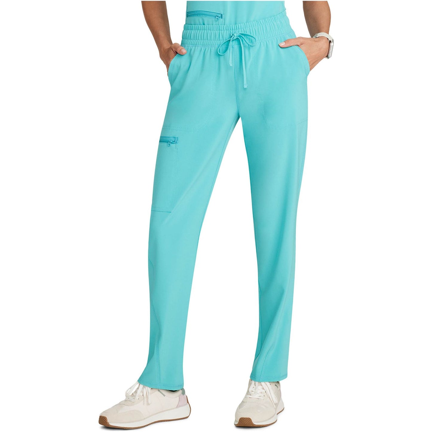 Mid Rise Drawstring Tapered Leg Pant