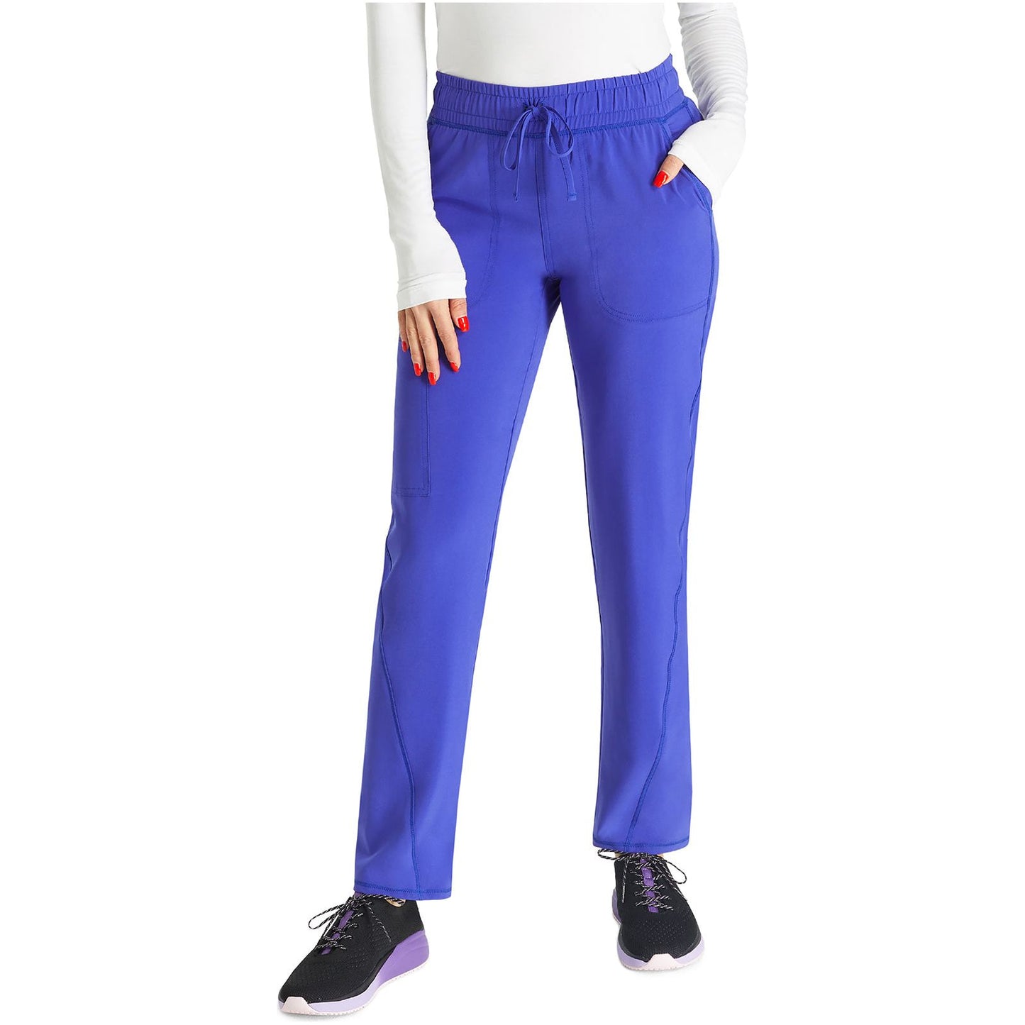 Mid Rise Drawstring Tapered Leg Pant